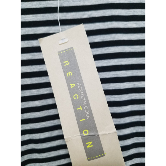 Kenneth Cole Reaction XXL Women's Turtleneck Black/Gray Stripes Short Sleeve Top - Picture 4 of 10